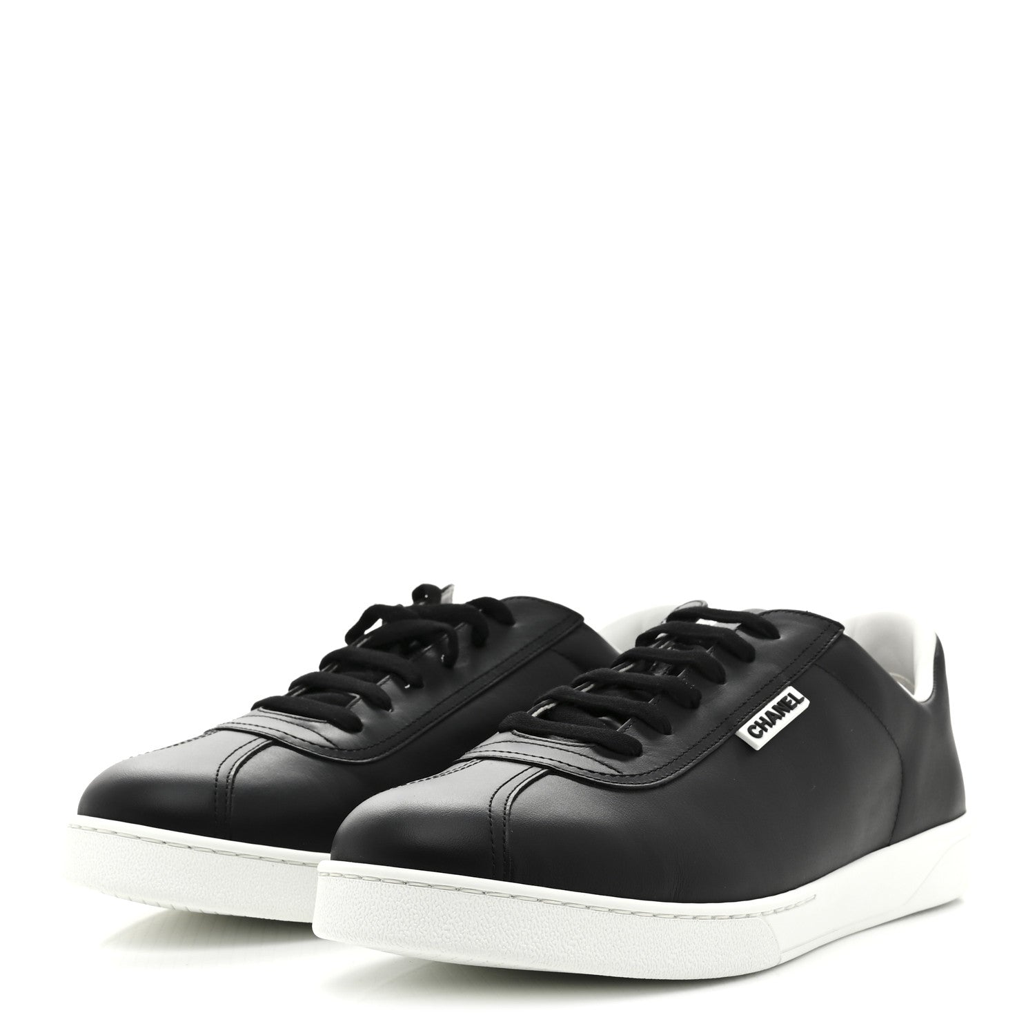Chanel Calfskin CC Mens Uniform Sneakers 46 Black 4 of 10