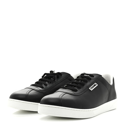 Chanel Calfskin CC Mens Uniform Sneakers 46 Black 4 of 10