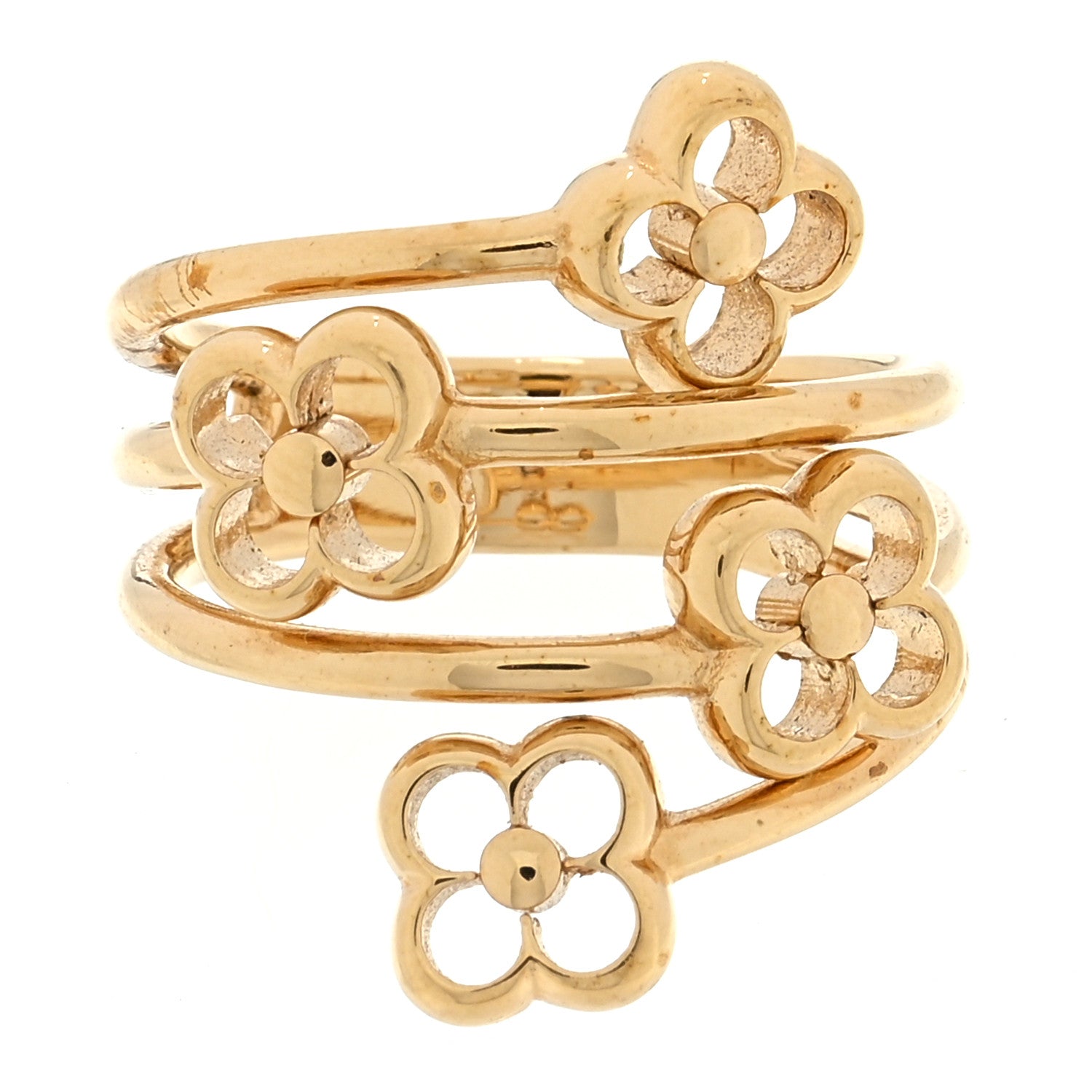 Louis Vuitton Flower Full Ring L 53 6.5 Gold 1 of 4