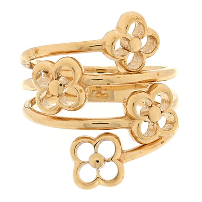 Louis Vuitton Flower Full Ring L 53 6.5 Gold 1 of 4