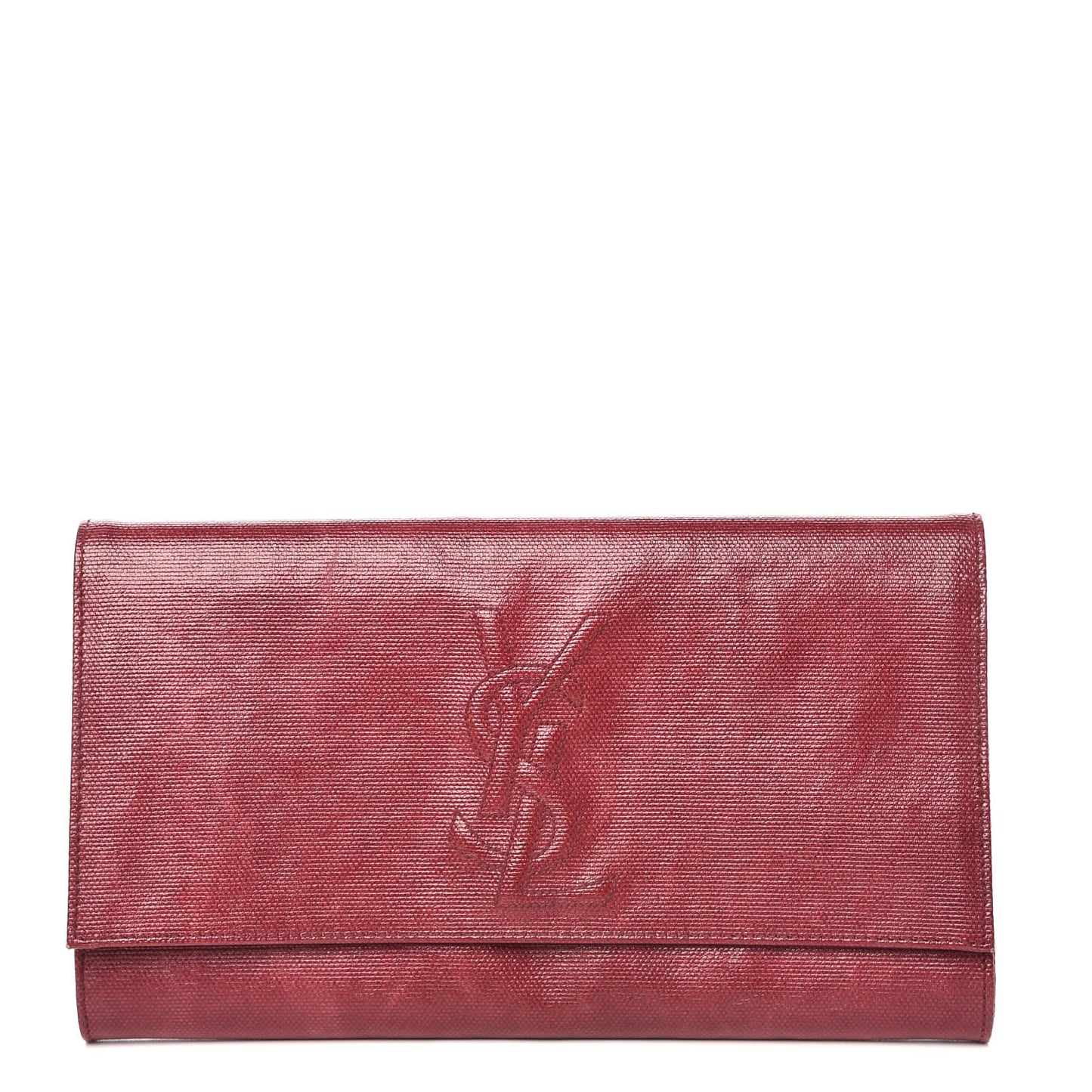 Coated Linen Large Belle De Jour Clutch Palissandre