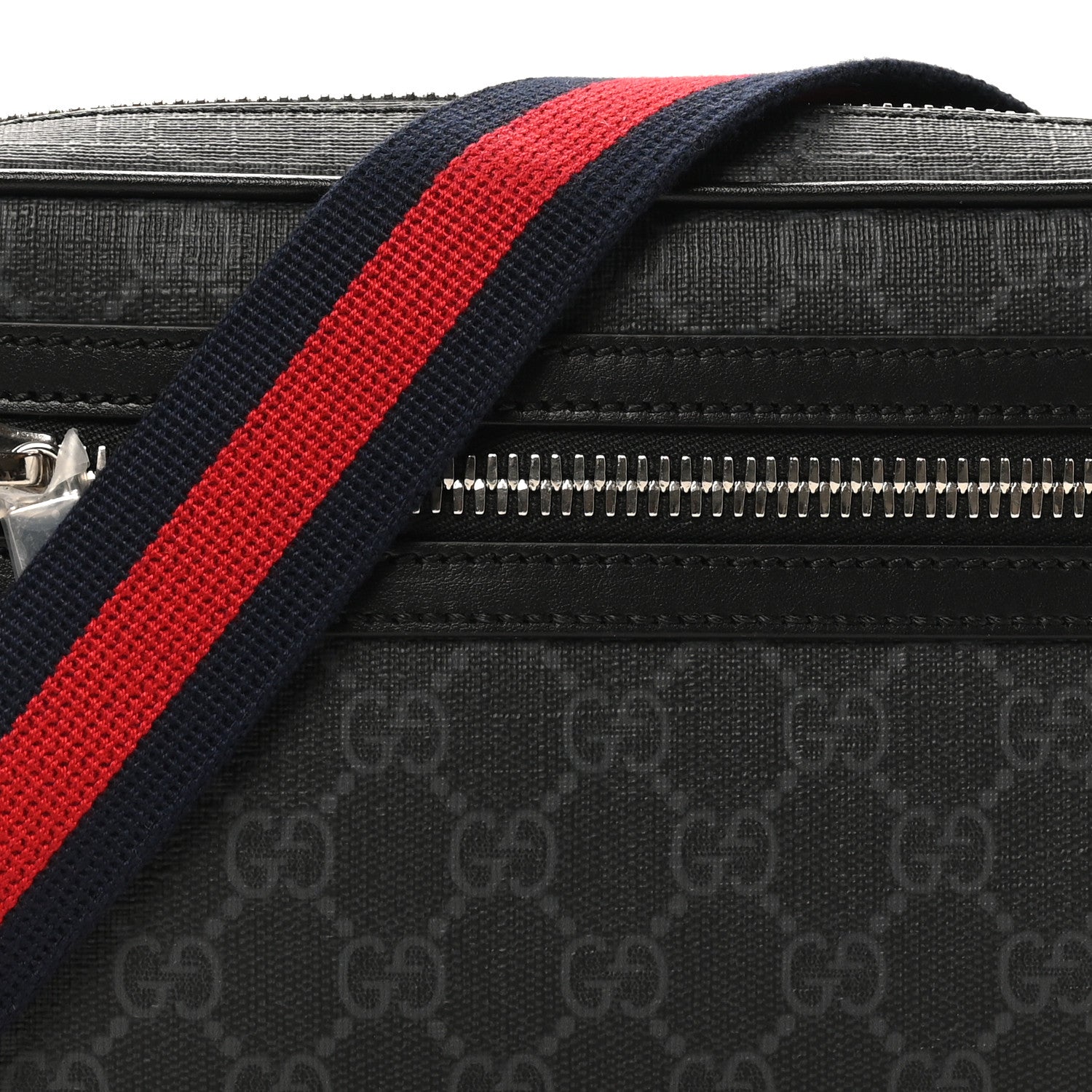 Gucci Soft GG Supreme Monogram Web Belt Bag Black Grey 5 of 10