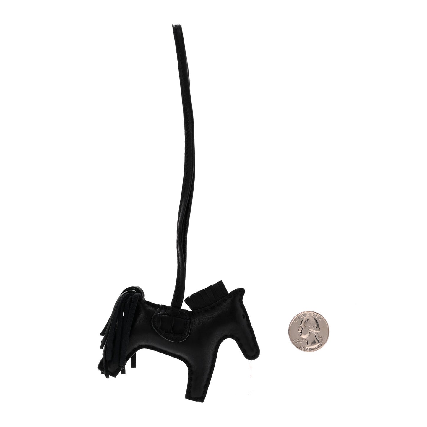 Milo Lambskin Matte Alligator Touch Grigri Rodeo Horse Bag Charm PM So Black