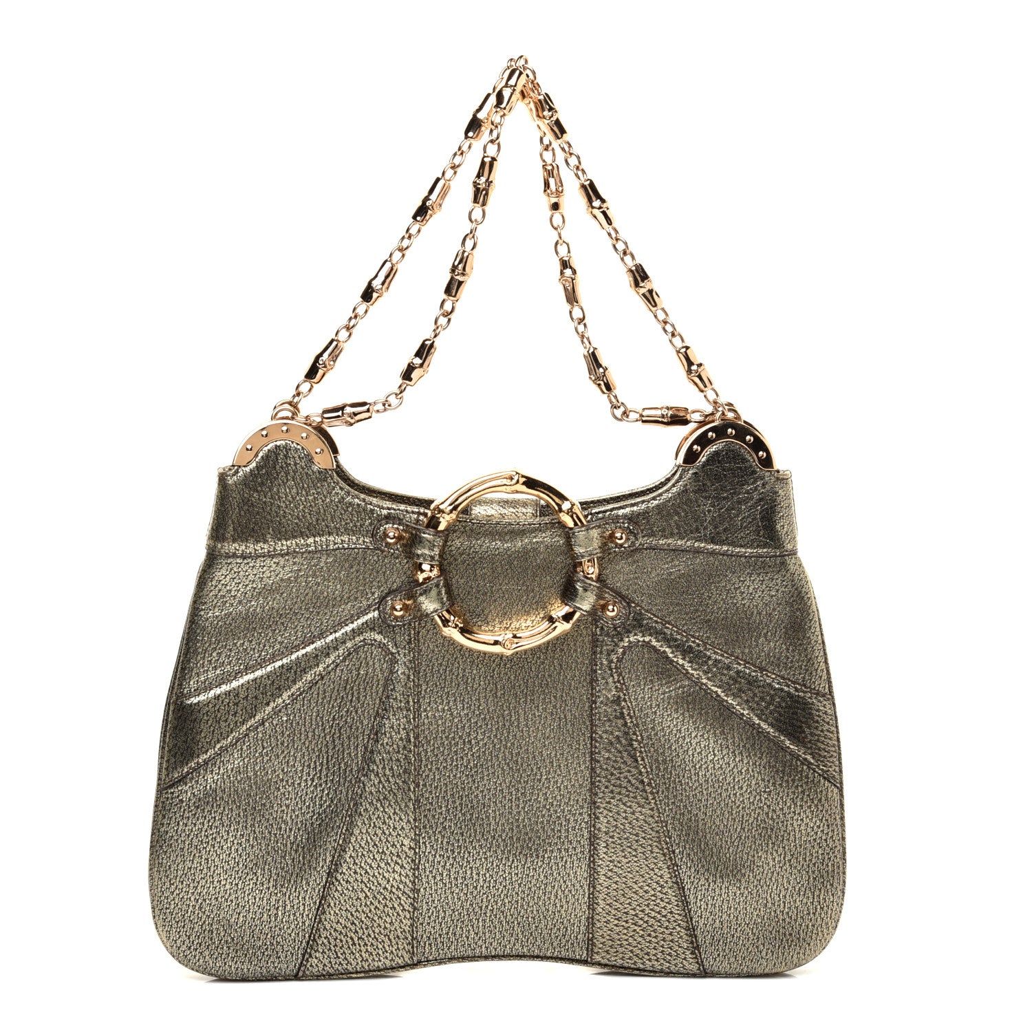 Gucci Bamboo Chain Tom Ford Shoulder Bag Metallic 1 of 9