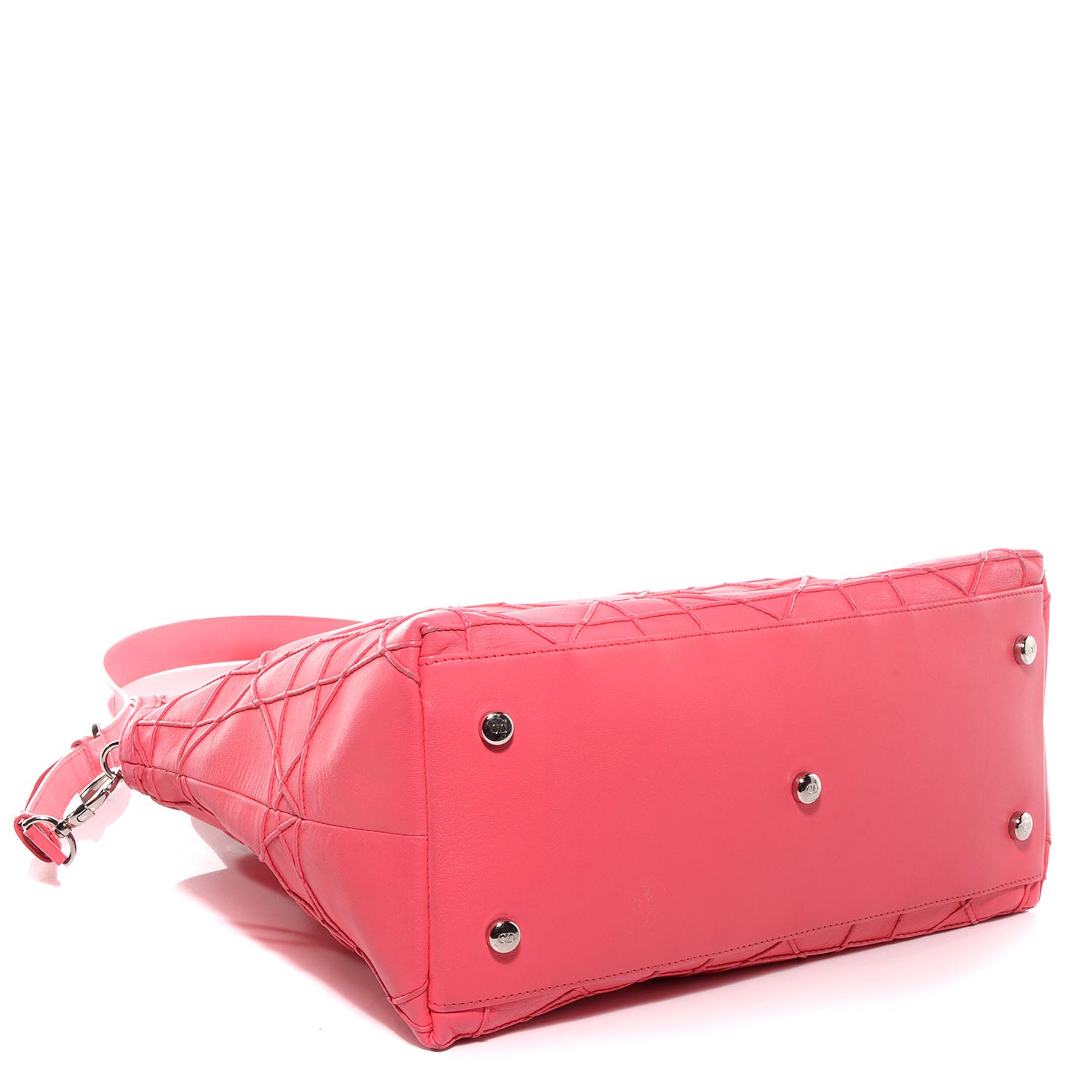 Christian Dior Lambskin Cannage Medium Granville Tote Light Coral 4 of 7