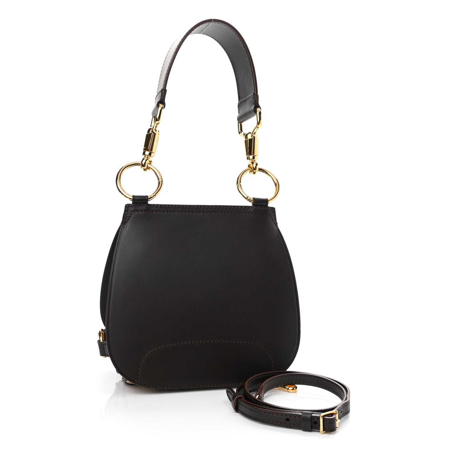 Burberry Haymarket Check Large Bridle Saddle Bag Dark Clove Brown 3 of 10