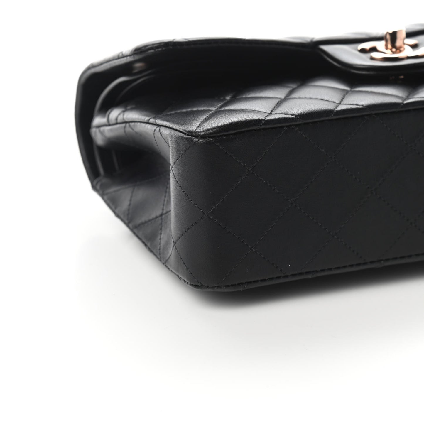 Lambskin Quilted Small Double Flap Black
