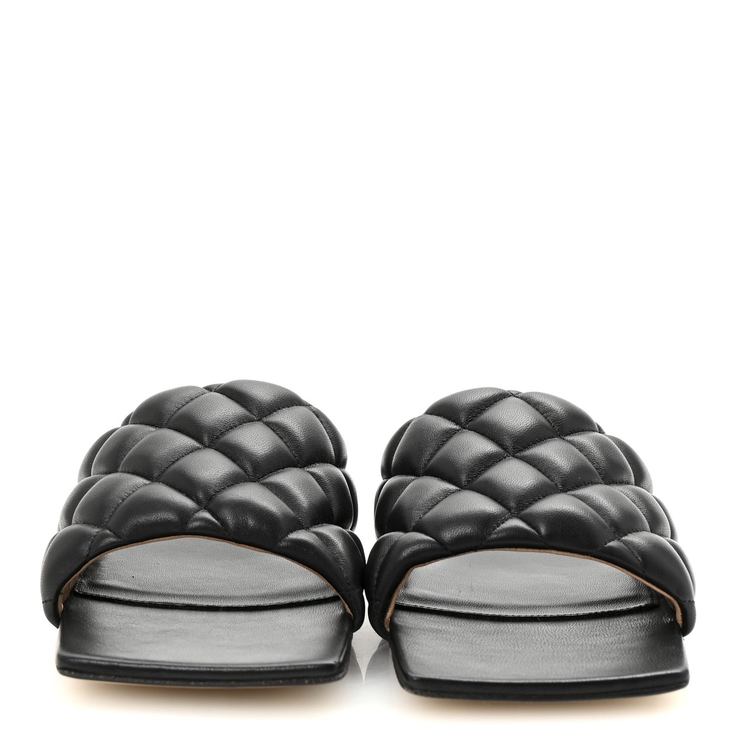 Nappa Matelasse Padded Flat Sandals 40 Black