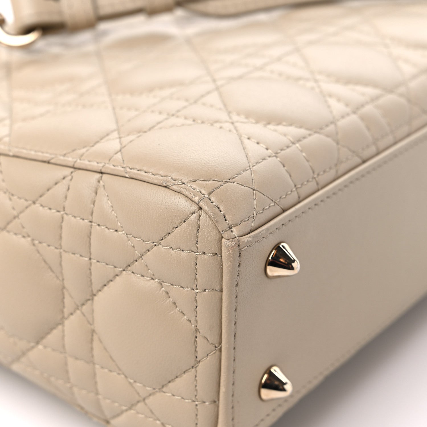 Christian Dior Calfskin Cannage Small My ABCDior Lady Dior Beige 9 of 17