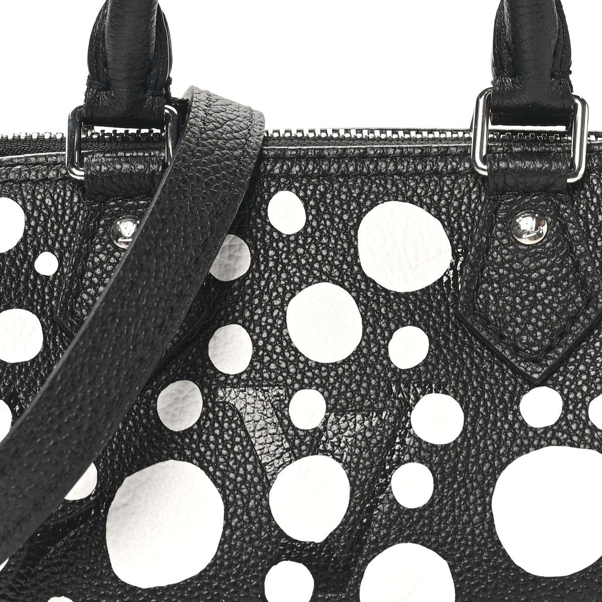 LV X YK Empreinte Infinity Dots Nano Speedy Bandouliere Black White