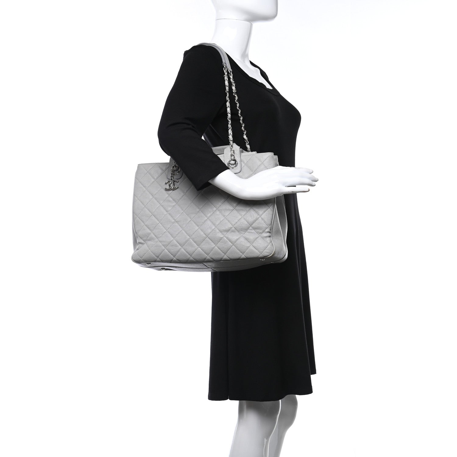 Chanel Caviar Quilted Large Urban Companion Top Handle Shopping Tote Grey 3 of 15