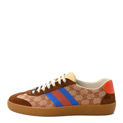 Gucci GG Monogram Suede Web Mens G74 Sneakers 12 Beige Ruggine Cuir 1 of 9
