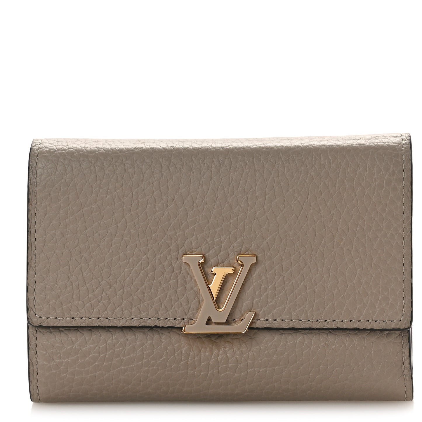 Taurillon Capucines Compact Wallet Galet
