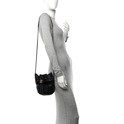 Chanel Snakeskin Calfskin Small Gabrielle Bucket Black 2 of 11