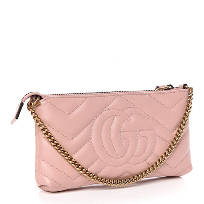 Gucci Calfskin Matelasse Mini GG Marmont Chain Bag Perfect Pink 3 of 10
