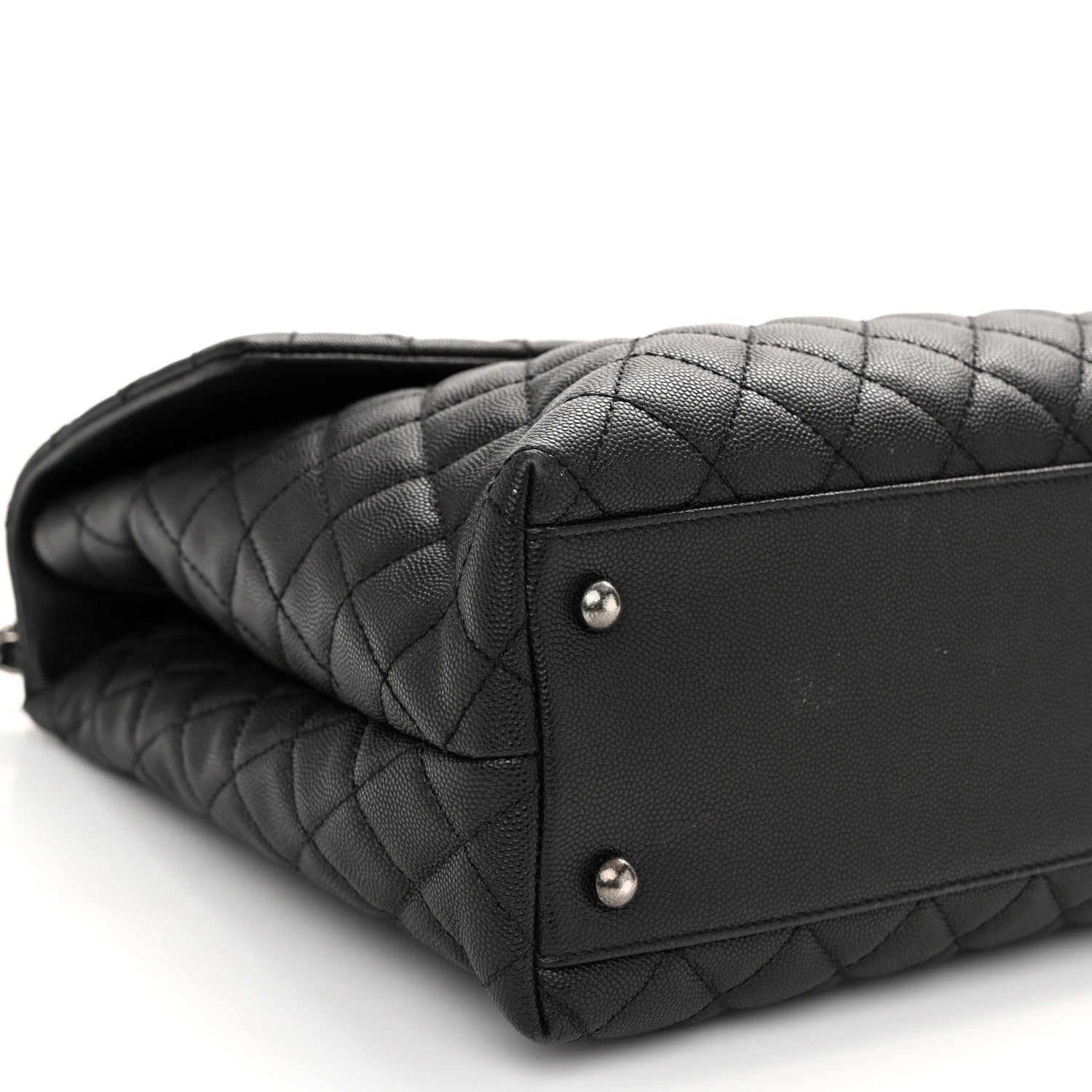 Chanel Caviar Lizard Quilted Large Coco Handle Flap Black 9 of 11