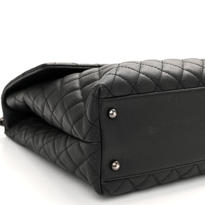 Chanel Caviar Lizard Quilted Large Coco Handle Flap Black 9 of 11