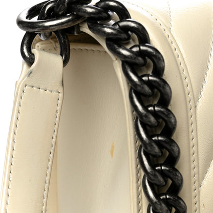 Chanel Calfskin Chevron Quilted Medium Boy Flap Ivory 13 of 18