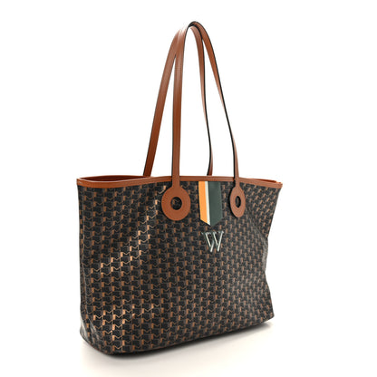 Moynat Grained Calfskin Canvas 1920 Oh! Tote Ruban MM Carbon Bronze Cognac 3 of 9