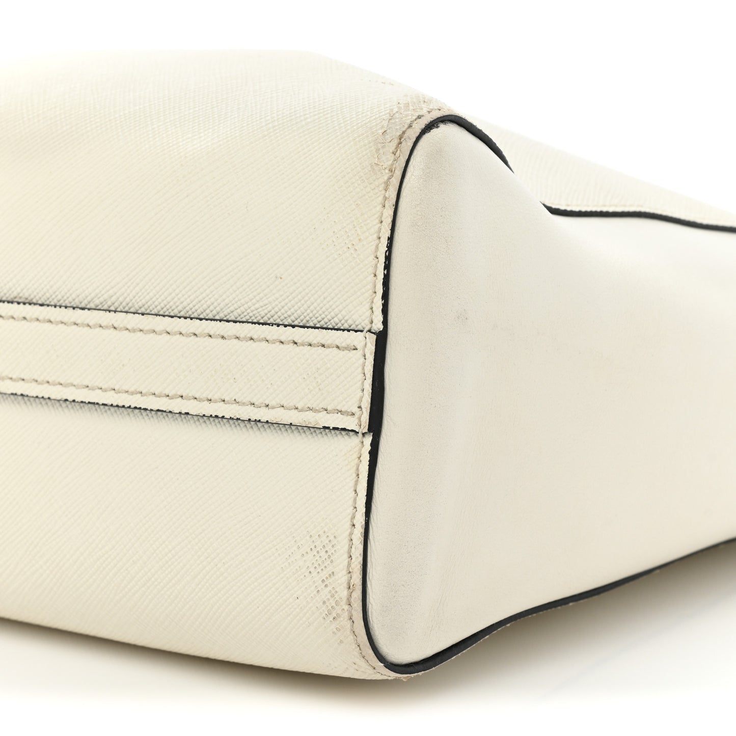 Saffiano Soft Calfskin Zippered Tote White