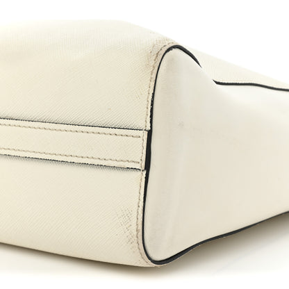Prada Saffiano Soft Calfskin Zippered Tote White 7 of 15