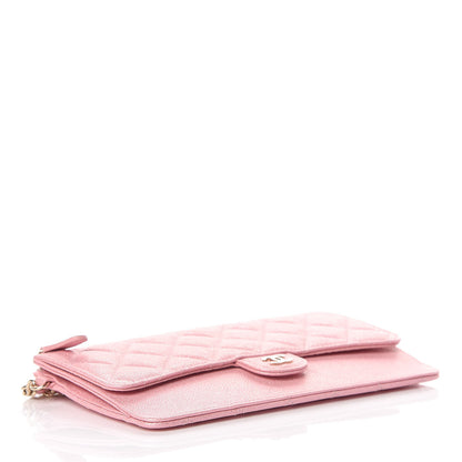 Chanel Iridescent Caviar Quilted Classic Pouch With Handle Rose Pink 4 of 10