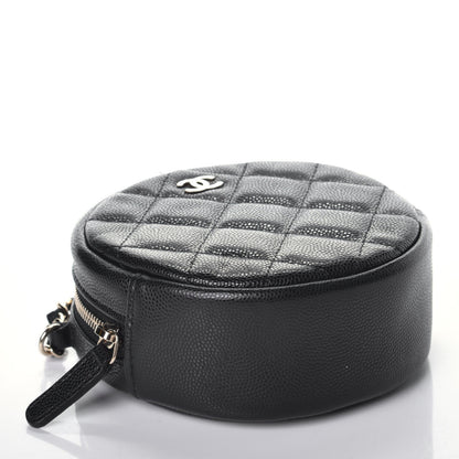 Chanel Caviar Quilted Round Clutch With Chain Black 4 of 9