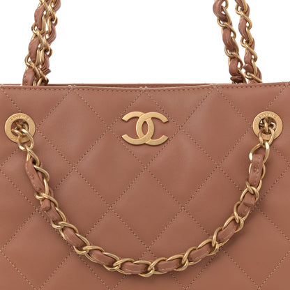 Chanel Calfskin Stitched Large Shopping Bag Brown 8 of 10