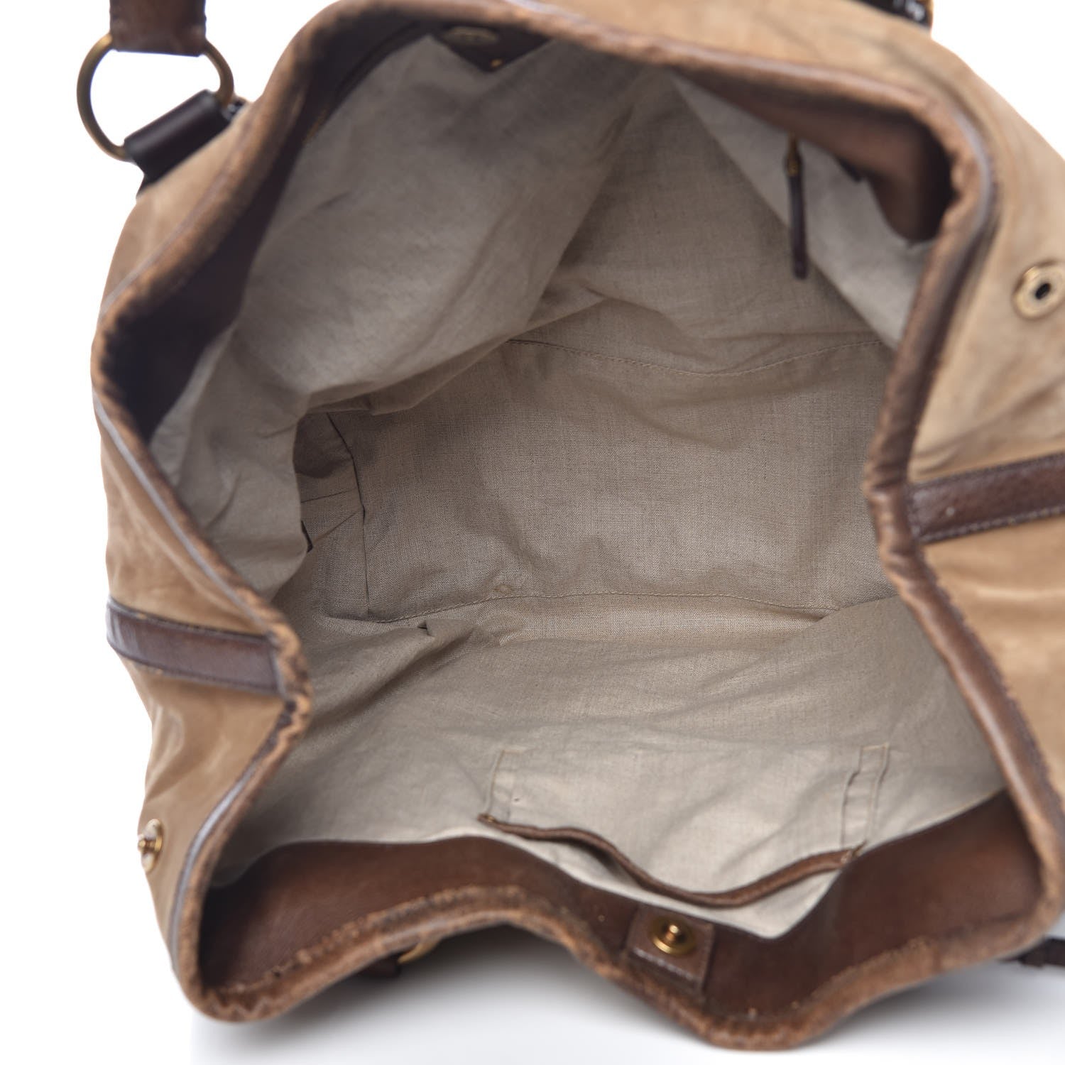 Prada Scamosciato Suede Satchel Light Brown 5 of 18