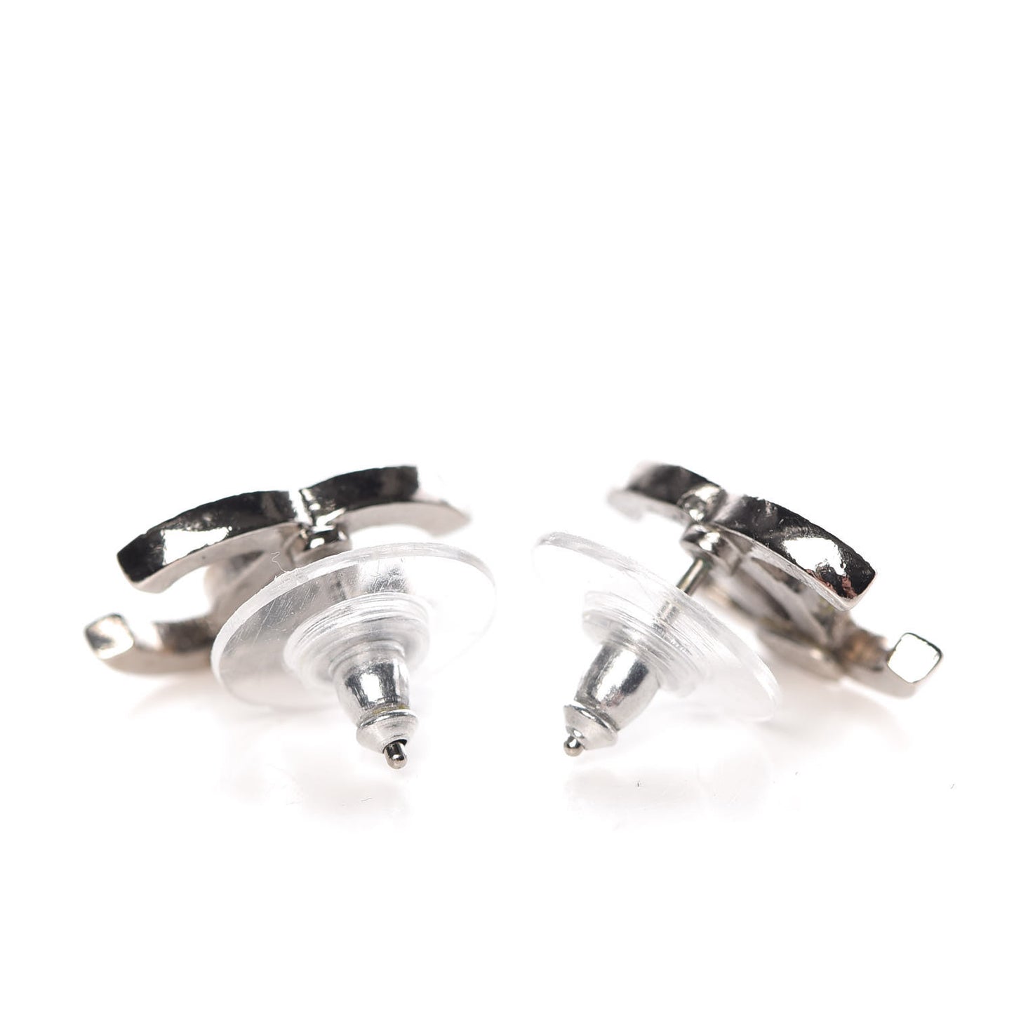Crystal CC Earrings Silver