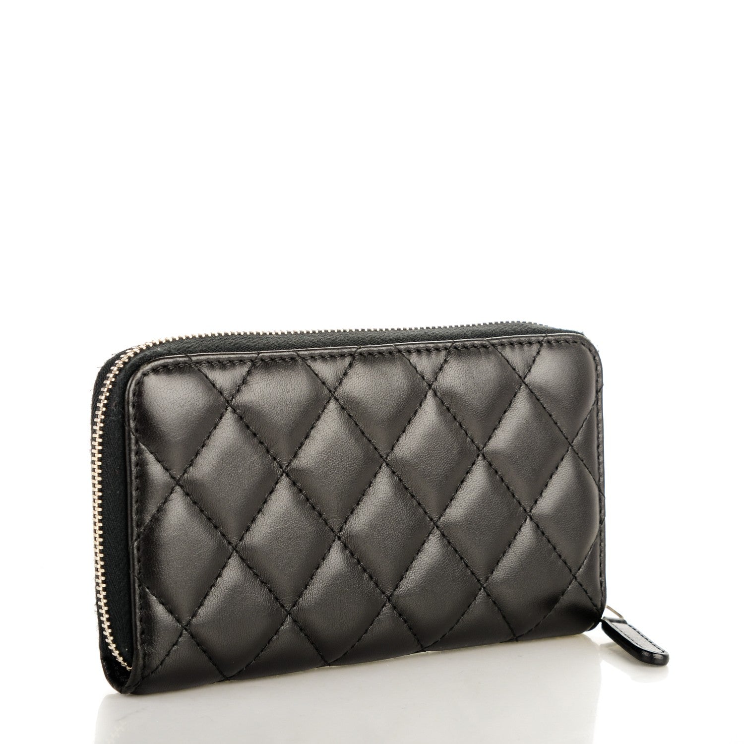 Chanel Lambskin Quilted Small Zip Around Wallet Black 11 of 16