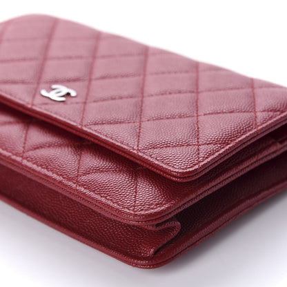 Chanel Caviar Quilted Wallet on Chain WOC Red 10 of 11