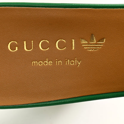 Gucci X ADIDAS Nappa Charlotte Suede Monogram Jumbo GG Trefoil 75mm Slide Sandals 36 New Shamarock Ivoire 6 of 10
