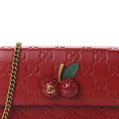 Gucci Guccissima Mini Cherry Chain Bag Hibiscus Red 9 of 9