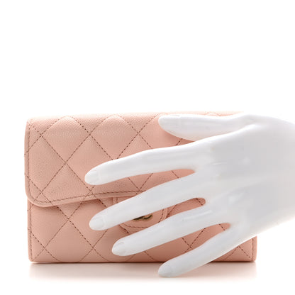 Chanel Caviar Quilted Medium Flap Wallet Light Pink 2 of 13