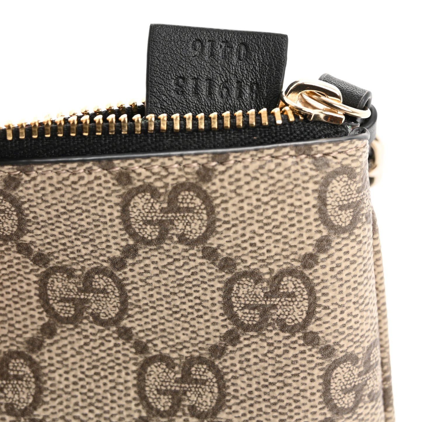 GG Supreme Monogram Selleria Key Case  Beige Black