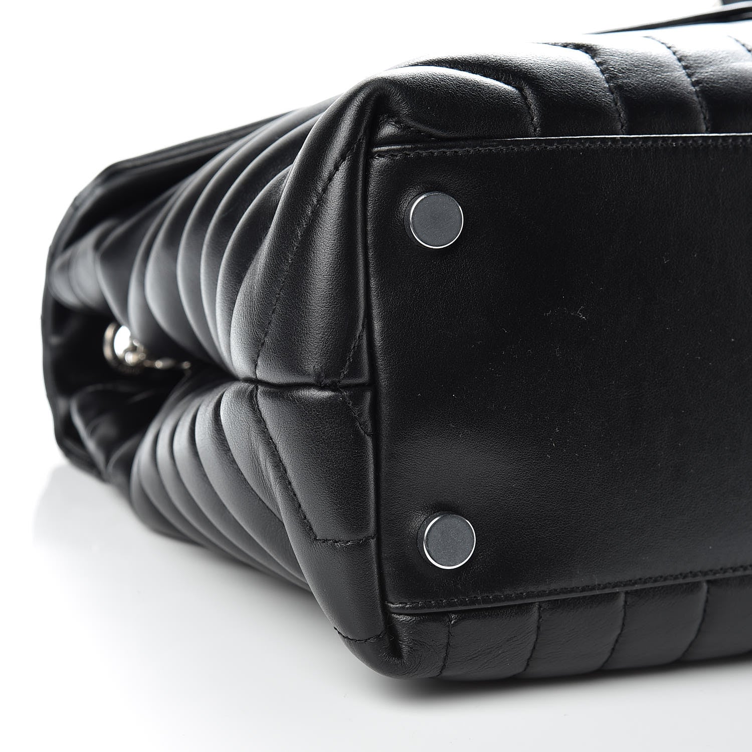 Saint Laurent Calfskin Y Quilted Monogram Large Loulou Chain Satchel Black 9 of 14