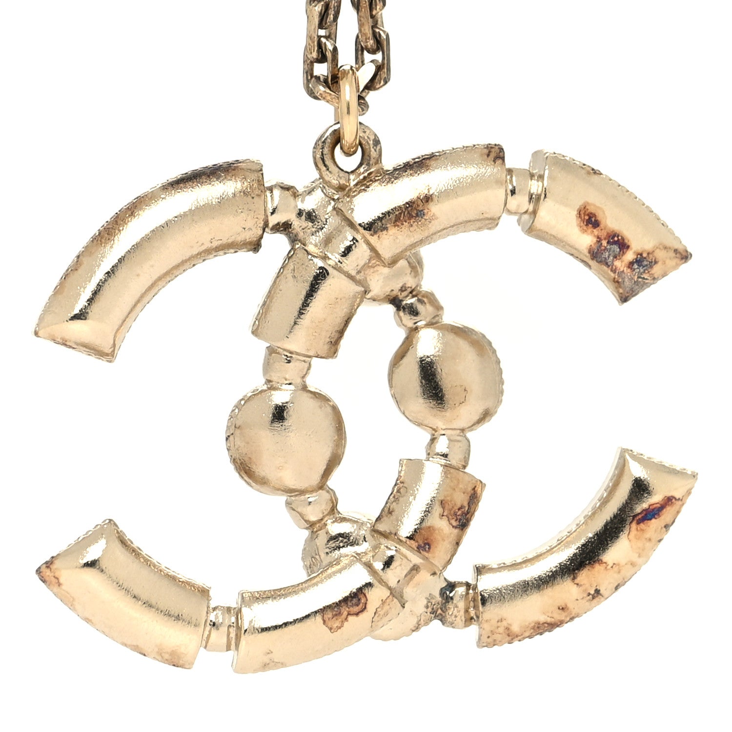 Chanel Crystal Pearl Gripoix Poured Glass Necklace Gold 7 of 7
