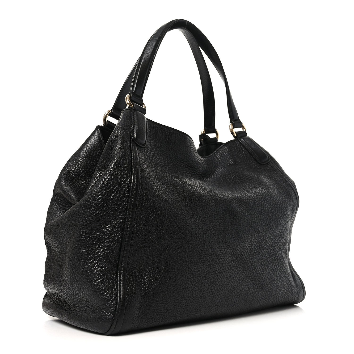 Gucci Pebbled Calfskin Medium Soho Shoulder Bag Black 2 of 9