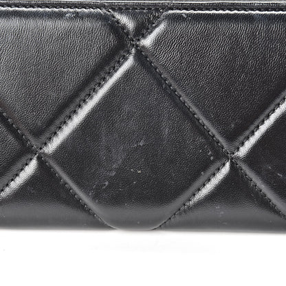 Chanel Lambskin Quilted Large Gusset Zipped Wallet Black 10 of 13