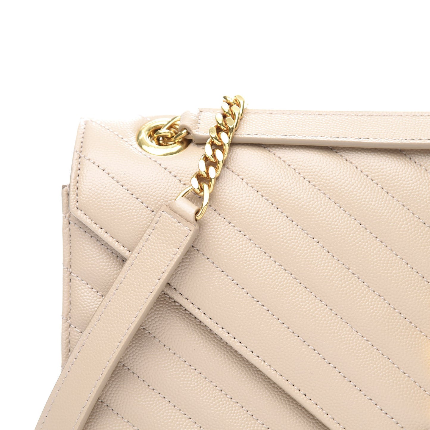Grain De Poudre Matelasse Chevron Large Monogram Satchel Nude Powder