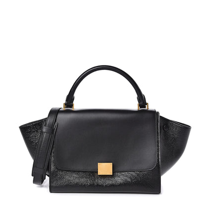 Celine Shiny Goatskin Small Trapeze Black 1 of 10