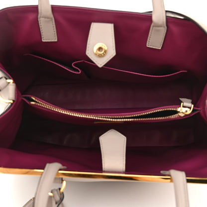 Fendi Vitello Dolce Century Regular 2Jours Tote Grigio Polvere Ciclamino 5 of 14