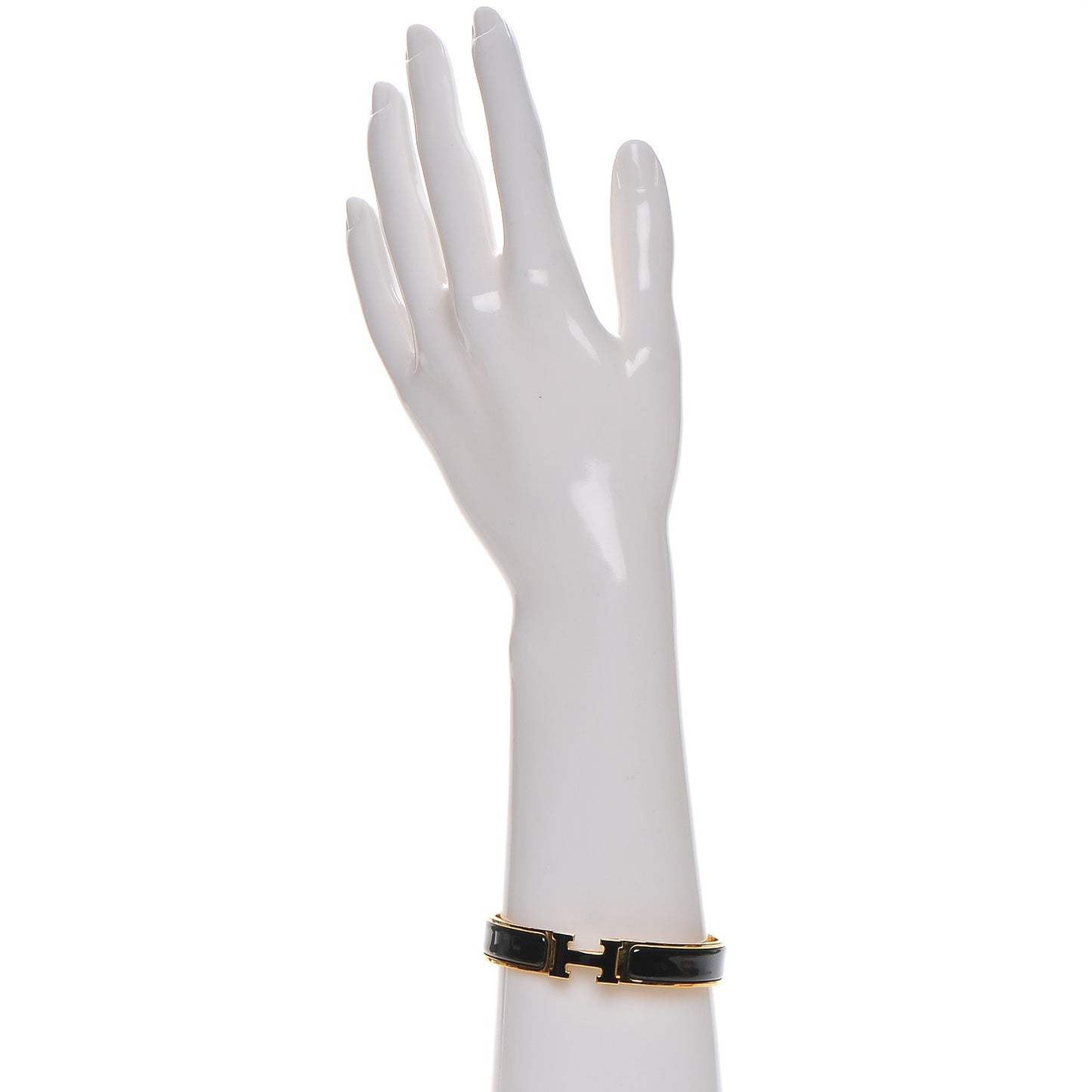 Enamel Narrow Clic Clac H Bracelet GM Black