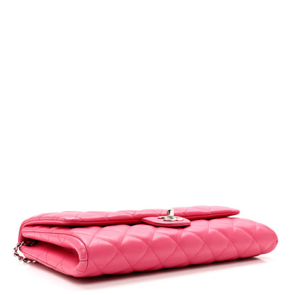 Chanel Lambskin Quilted Clutch With Chain Flap Pink 4 of 9