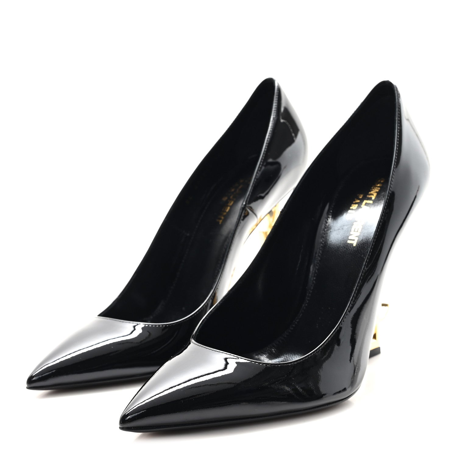 Saint Laurent Patent Opyum 110 Pumps  39.5 Black Gold 4 of 10