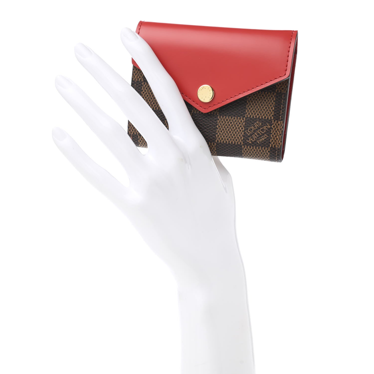 Louis Vuitton Damier Ebene Zoe Wallet Coquelicot 2 of 7
