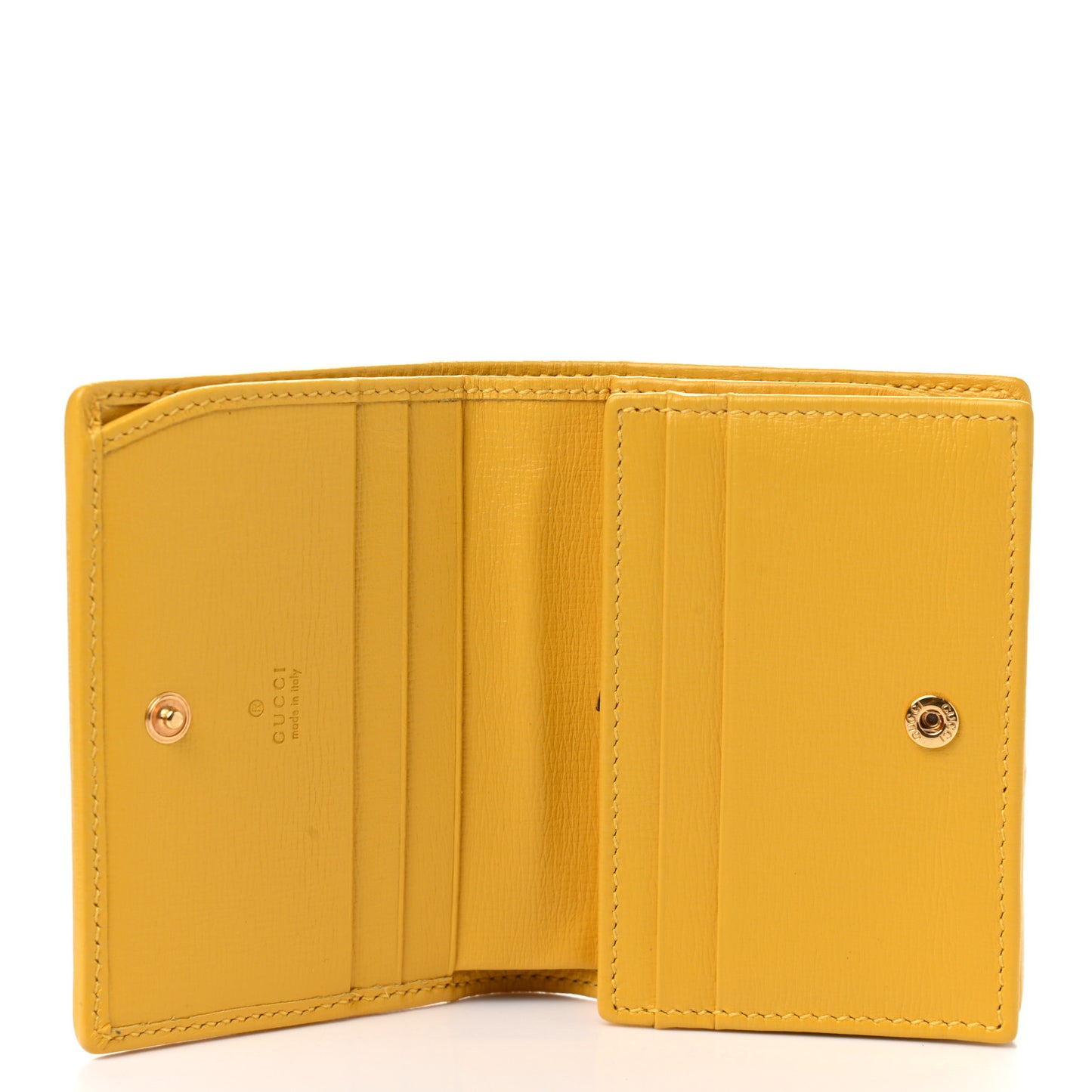 Azalea Calfskin GG Monogram Bi-Color Debossed Horsebit 1955 Card Case Wallet Dusty Azure Stone Topaz Deep Orange