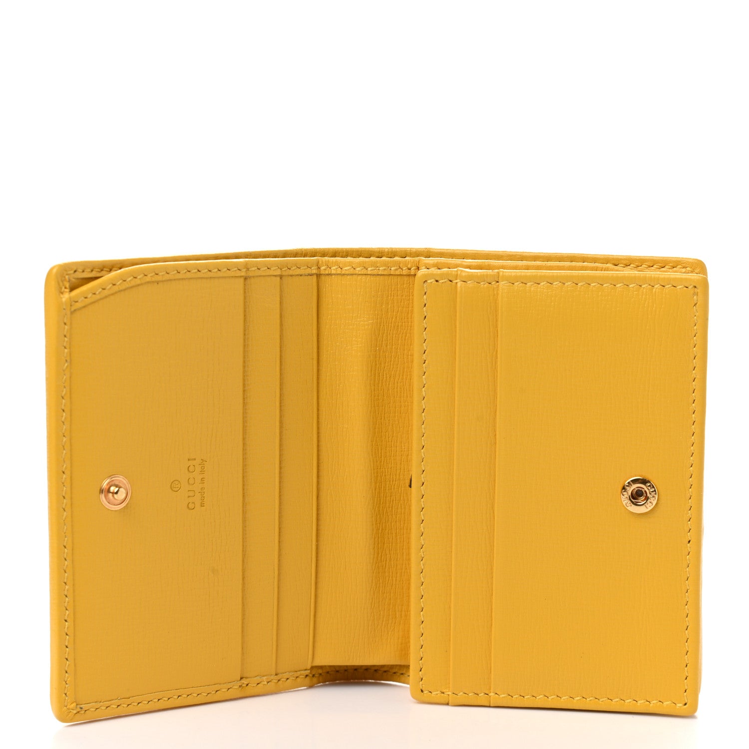 Gucci Azalea Calfskin GG Monogram Bi-Color Debossed Horsebit 1955 Card Case Wallet Dusty Azure Stone Topaz Deep Orange 5 of 8