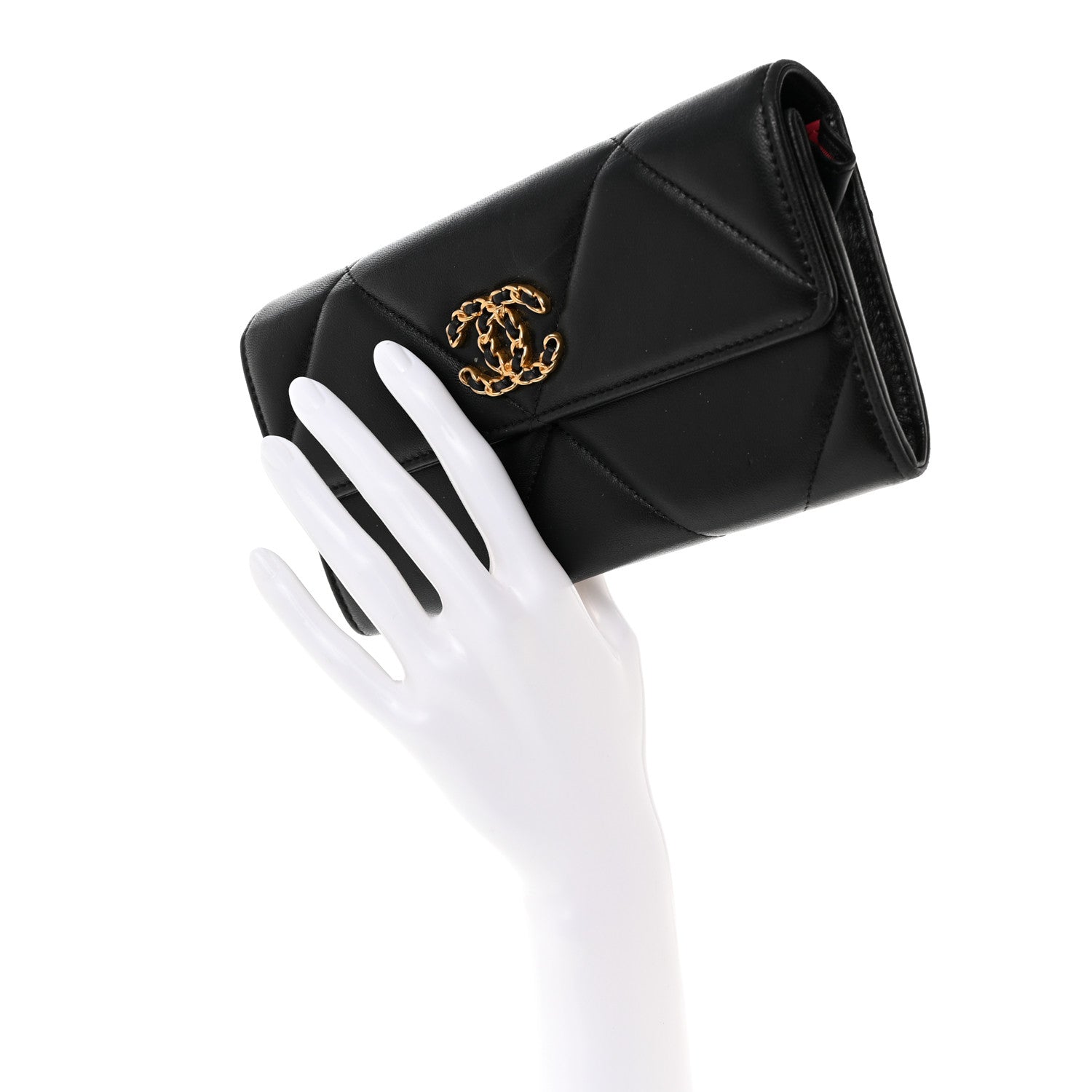 Chanel Lambskin Quilted Chanel 19 Flap Wallet Black 2 of 11